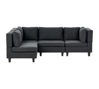 Modular Corner Sofa 4 Seater UNSTAD Fabric Black Right Hand
