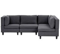 Modular Corner Sofa 4 Seater UNSTAD Fabric Dark Grey Left Hand