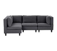 Modular Corner Sofa 4 Seater UNSTAD Fabric Dark Grey Right Hand