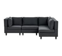Beliani Modular Corner Sofa 4 Seater Unstad Left Hand Black Fabric