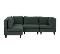 Modular Corner Sofa 4 Seater UNSTAD Right Hand Dark Green Fabric