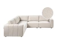 Modular Corner Sofa 5 Seater KIVVIK Boucle Off-White Right Hand