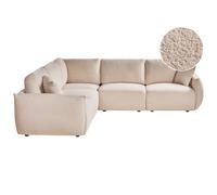 Modular Corner Sofa 5 Seater MESNALI Boucle Beige Right Hand
