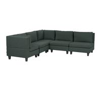 Modular Corner Sofa 5 Seater UNSTAD Fabric Dark Green Right Hand