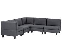 Modular Corner Sofa 5 Seater UNSTAD Fabric Dark Grey Right Hand