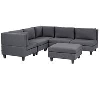 Modular Corner Sofa 5 Seater UNSTAD with Ottoman Fabric Dark Grey Right Hand