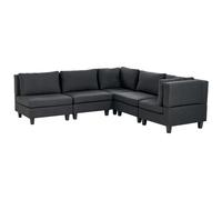 Beliani Modular Corner Sofa 5 Seater Unstad Left Hand Black Fabric