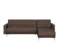 Modular Corner Sofa Bed ABERDEEN Fabric Dark Brown 4 Seater Left Hand