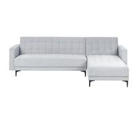 Modular Corner Sofa Bed 4 Seater ABERDEEN Velvet Light Grey Left Hand