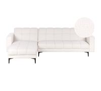 Modular Corner Sofa Bed 4 Seater ALNES Boucle White Right Hand