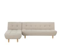 Modular Corner Sofa Bed 4 Seater ALSTEN Fabric Light Beige Right Hand