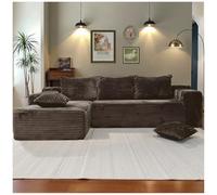 Modular Corner Sofa, L-Shaped Deep Seat Modern Plush Corduroy Couch for Living Room or Bedroom