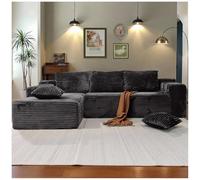 Modular Corner Sofa, L-Shaped Deep Seat Modern Plush Corduroy Couch for Living Room or Bedroom
