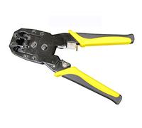 Modular Crimper-Stripper-Cutter, 8P/RJ45, 6P/RJ12, 4P/RJ11 Crimp, Cut, Strip Tool, Incl. Mini Punch Down Cutter Stripper as Bonus, Network Crimper Stripping Tool