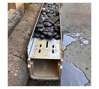 Modular Drainage Channel with Grate - Efficient Water Management for Patios and Gardens Interlocking Design for Optimal Flow Control and Easy Installation