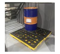 Modular Drum Spill Containment Pallet with Drain Stackable Leak Proof Oil Storage Platform for Industrial Safety in Garage & Basement