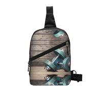 Modular Dumbbells Foldable Sport Sling Bag,Lightweight Crossbody Chest Pack with Multiple Pockets,Water-Resistant Polyester Fabric,Compact Travel Daypack