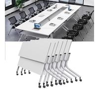 Modular Foldable Training Table with Wheels - Reinforced Steel Frame, Noise-Free Mobility, Ideal for Corporate Classrooms & Conferences