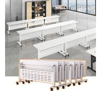 Modular Folding Conference Desk Mobile Flip Top Training Table with Wheels 1/2/4/6/8 Pack for Modern Office Meeting Rooms Classrooms Portable & Versatile