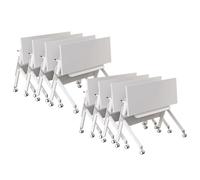 Modular Folding Conference Table Set - Space-Saving Portable Design for Flexible Configurations in Team Meetings & Classrooms - Ideal for Versatile Use and Easy Storage