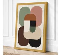 Modular Forms Mid Century Canvas Wall Art Print 24x16 Inch