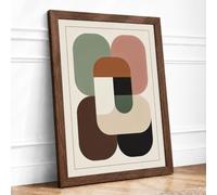 Modular Forms Mid-Century Framed Wall Art Print A1 (84.1×59.4cm) Walnut,