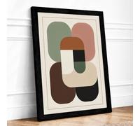 Modular Forms Mid-Century Framed Wall Art Print A2 (59.4×42cm) Black,