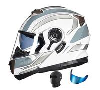 Modular Full Face Motorbike Helmets, ECE 22.06 Approved Flip Up Moto Motorcycle Integrated Double Visor Helmet, Adults Men Women Crash Helmet for Moped Street Racing Sport