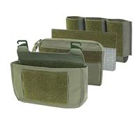 Modular G Hook Front Flap Placard for Chest Rig and Vest, SABADO Tactical DOPE Pouch System with Triple 5.56 Mag Insert and Kangaroo Utility Panel, 4-in-1 Front Panel Setup