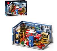 Modular Garage Repair Shop Building Set, Architecture Scene Model Toys