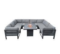 Jardi Modular Garden Furniture Set With Fire Pit - Anthracite Grey