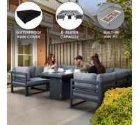 Jardi Modular Garden Furniture Set With Fire Pit - Anthracite Grey