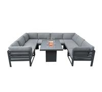 Modular Garden Furniture Set Large Grey 8 Seater U Shape