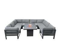 Jardi Modular Garden Furniture Set With Fire Pit - Anthracite Grey