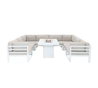 Jardi Modular Garden Furniture Set With Fire Pit - White