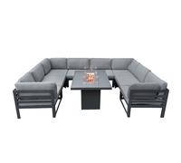 Jardi Modular Garden Furniture Set With Fire Pit - Anthracite Grey