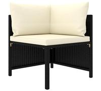 Modular Gray Polyrattan Corner Sofa with Cushs - Outdoor Balcony Loun Set for Veranda & Terrace - Slish, Weather-Resistant Fur