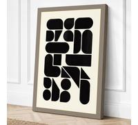 Modular Grid Forms Geometric Canvas Wall Art Print 24x16 Inch (61 x 41 cm)