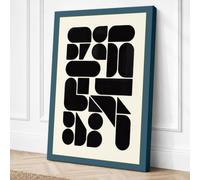 Modular Grid Forms Geometric Canvas Wall Art Print 24x16 Inch (61 x 41 cm)