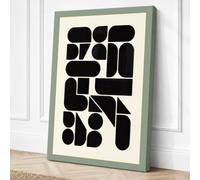 Modular Grid Forms Geometric Canvas Wall Art Print 30x20 Inch