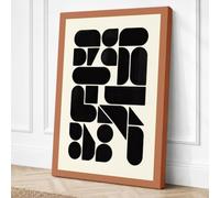 Modular Grid Forms Geometric Canvas Wall Art Print 36x24 Inch (91 x 61 cm)