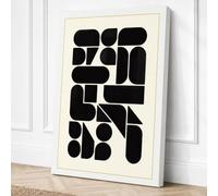 Modular Grid Forms Geometric Canvas Wall Art Print 36x24 Inch (91 x 61 cm)