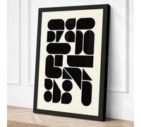 Modular Grid Forms Geometric Canvas Wall Art Print 36x24 Inch (91 x 61 cm)