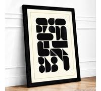 Modular Grid Forms Geometric Framed Wall Art Print A1 (84.1×59.4cm) Black, Wall Decor for Living Room, Bedroom, Office & Home, Ready to Hang, Art Gift