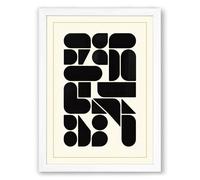 Modular Grid Forms Geometric Framed Wall Art Print A4 (29.7×21cm) White, Wall Decor for Living Room, Bedroom, Office & Home, Ready to Hang, Art Gift