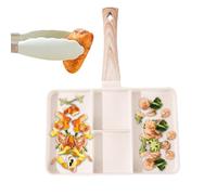 Modular grill pan - square cross section cooking , multi-compartment egg poaching system, ergonomic heat resistant handle|Versatile breakfast burger preparation cookware for ko