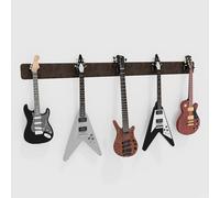 Modular Guitar Wall-Mounted Display with Acoustic Padding | Velvet Multi-Guitar Holder | Sound Dampening Hanger System for Electric, Bass & Acoustic Guitars | Color: [Brown | 5-Guitars (205x15cm)]