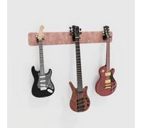 Modular Guitar Wall-Mounted Display with Acoustic Padding | Velvet Multi-Guitar Holder | Sound Dampening Hanger System for Electric, Bass & Acoustic Guitars | Color: [Rose | 3-Guitars (115x15cm)]