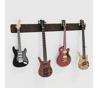Modular Guitar Wall-Mounted Display with Acoustic Padding | Velvet Multi-Guitar Holder | Sound Dampening Hanger System for Electric, Bass & Acoustic Guitars | Color: [Brown | 4-Guitars (160x15cm)]