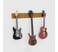Modular Guitar Wall-Mounted Display with Acoustic Padding | Velvet Multi-Guitar Holder | Sound Dampening Hanger System for Electric, Bass & Acoustic Guitars | Color: [Gold | 3-Guitars (115x15cm)]